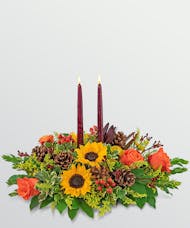 Thanksgiving Centerpiece - Long and Low w/ Candles