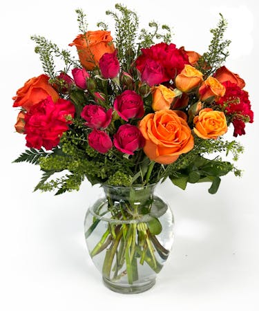 How Sweet It Is Orange &amp; Pink Roses | Norton's Florist Birmingham